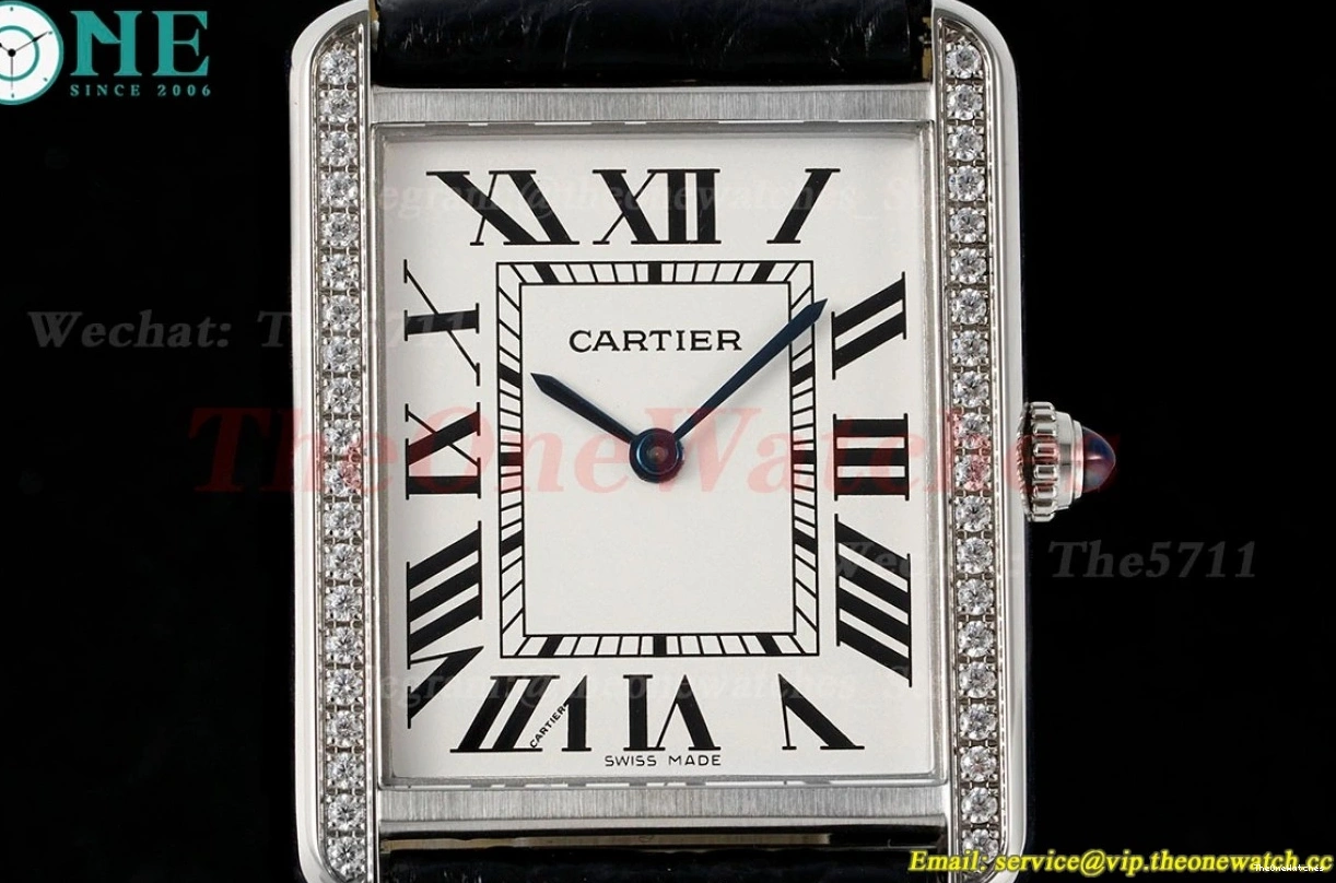 SS Dia White Solo Quartz AF LE 27.4mm Tank Dial 0411